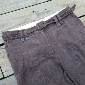 H&M brown linen trousers